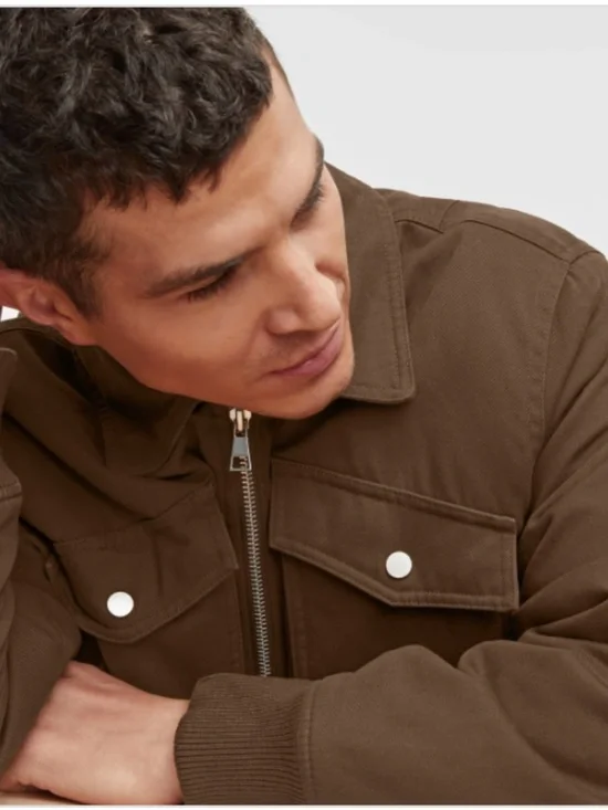 Mode of One Mens Bomber Jacket Coat XL Brown Solid Size XL NWT - Picture 3 of 4